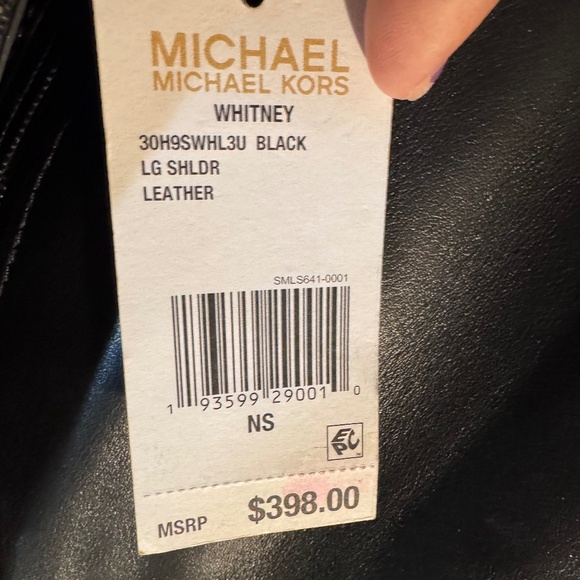 Michael Kors Whitney Studded Leather Shoulder Bag - Black - Picture 15 of 15